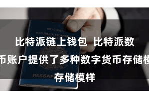 比特派链上钱包  比特派数字币账户提供了多种数字货币存储模样